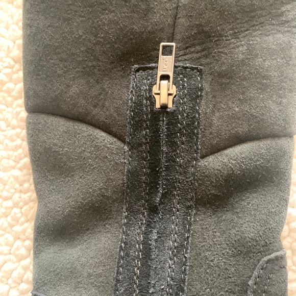 UGG Sibley Tall Over the Knee Black Suede Fur Boot 5.5 - Picture 9 of 13